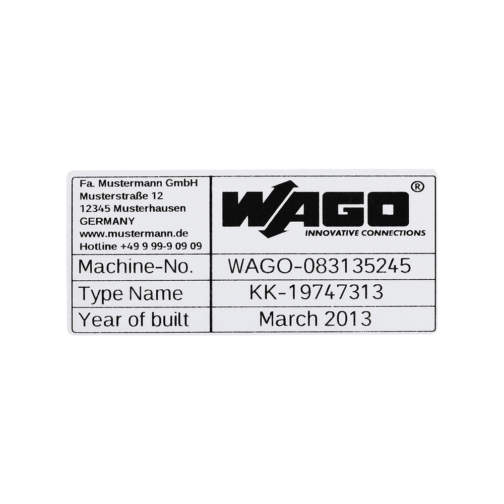 Wago Type Labels 99mm x 44mm Silver